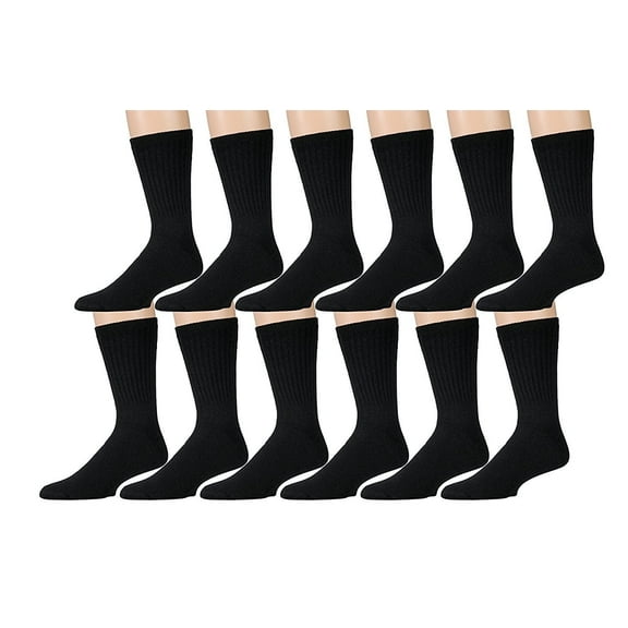 Yacht & Smith Merino Wool Socks for Hiking, Trail, Hunting, Winter, (12 Pairs Black, Childrens 4-6)