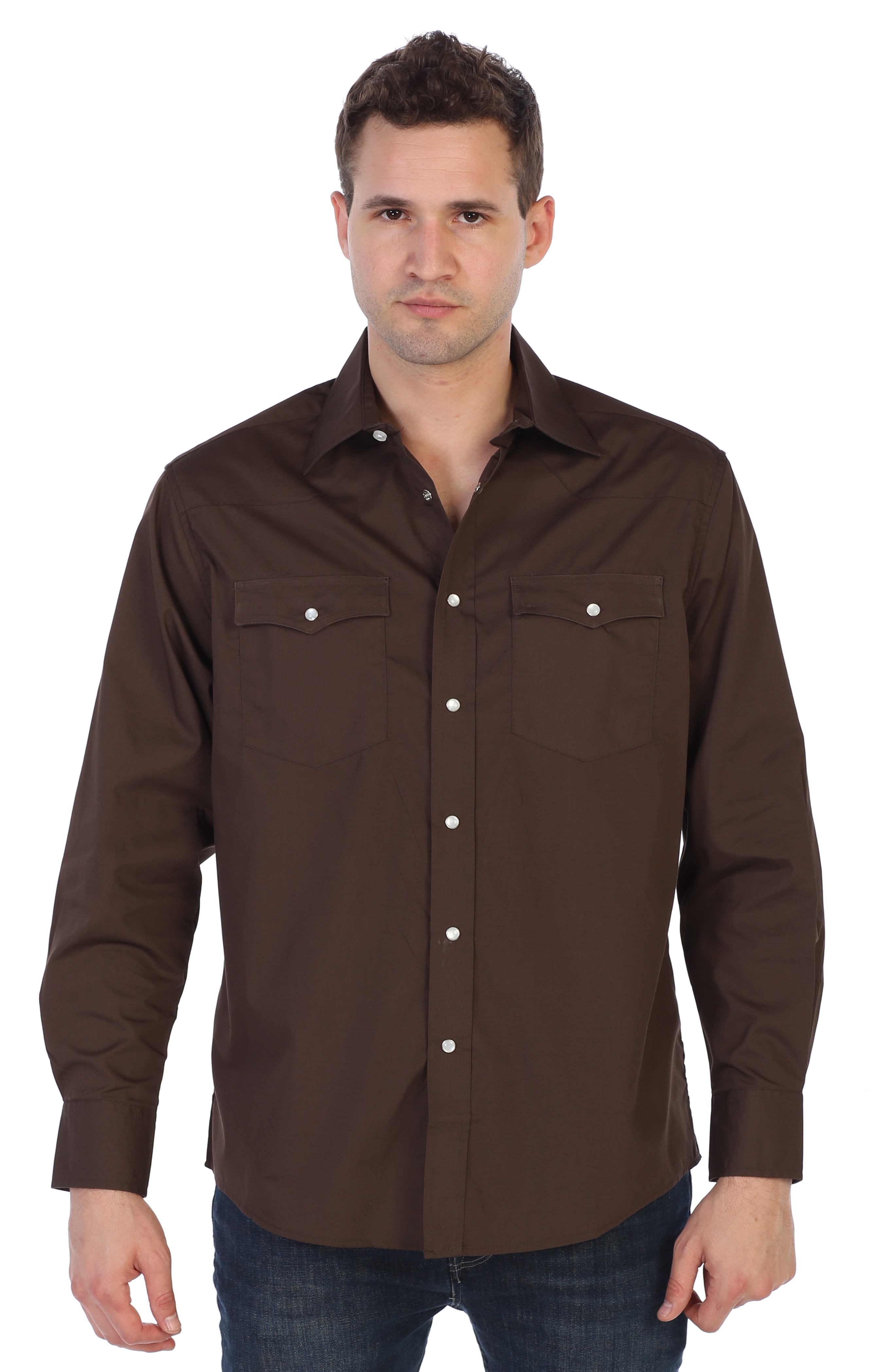 Casual Button-Down Shirts Gioberti Men’s Solid Long Sleeve Western ...
