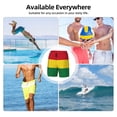 thumbnail image 6 of Men's 2 in 1 Swim Trunks with Compression Liner Reggae Rasta Flag Quick Dry Beach Shorts, 6 of 6
