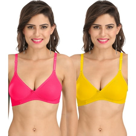 

Ossirrio Women s Everyday Non Padded Non Wired 3/4th Coverage T-Shirt Bra with Free Transparent Strap