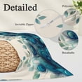 thumbnail image 6 of Teal Turquoise Body Pillow Cover, Pillowcase Protectors with Zipper, Breathable Decorative Throw Pillow Case Cover, Peacock Feathers Aesthetics Eucalyptus Pillow Shams for Couch Sofa 24x36Inch, 6 of 8