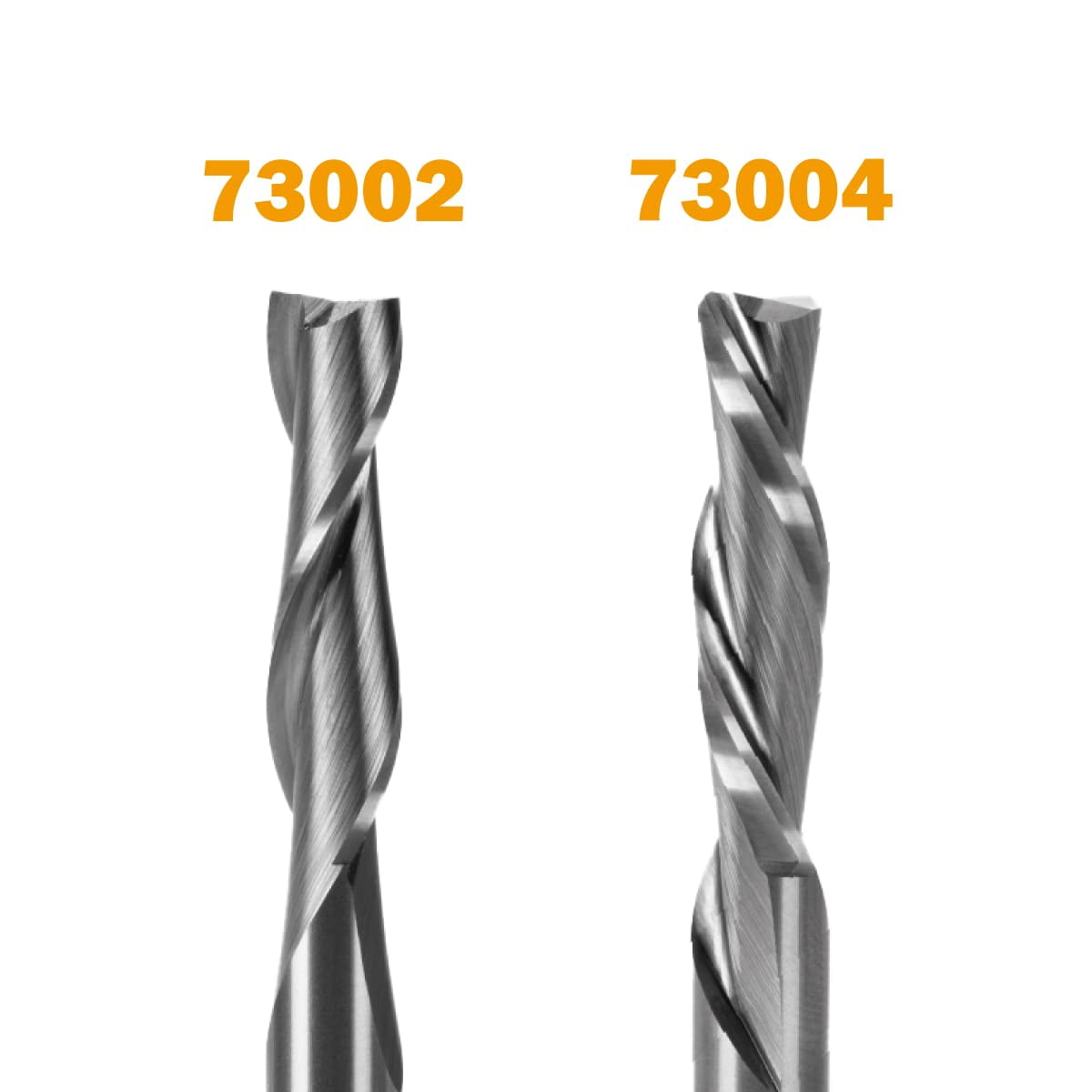 POWERTEC 2-Piece Solid Carbide Spiral Router Bit 1/4" Shank, One Up Cut and One Down Cut, Woodworking Router bits for use on CNC and Router Tool, Router bits for Wood PVC MDF Hardwood , 73030