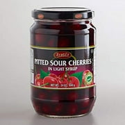 Zergut Pitted Sour Cherries In Light Syrup Compote 24 Oz - Naturally Sweetened Fruit Beverage, Packe