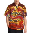 thumbnail image 4 of Camisa hawaiana con estampado de dragón en 3D para hombre, camisa elegante de manga corta de gran tamaño de verano, camisetas casuales transpirables, camisas, 4 of 4