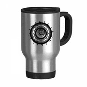 Gearwheel Combination Spell Travel Mug Flip Lid Stainless Steel Cup Car Tumbler Thermos