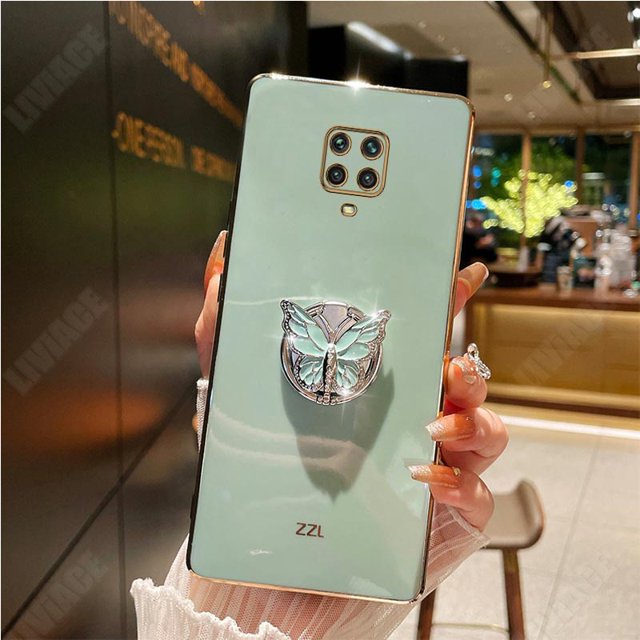 Note9 Anillo De Mariposa Soporte De Teléfono Funda De Chapado Para El Titular Xiaomi Redmi Note 9 Pro Max 9s Note9 4G 5G 9C 9A 9T 9AT Redmi9 La Cubierta Trasera