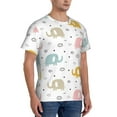 thumbnail image 4 of Yiaed Little Elephant Print Mens Short Sleeve Tight Fit T-Shirt, Crewneck Casual Tee-X-Large, 4 of 5