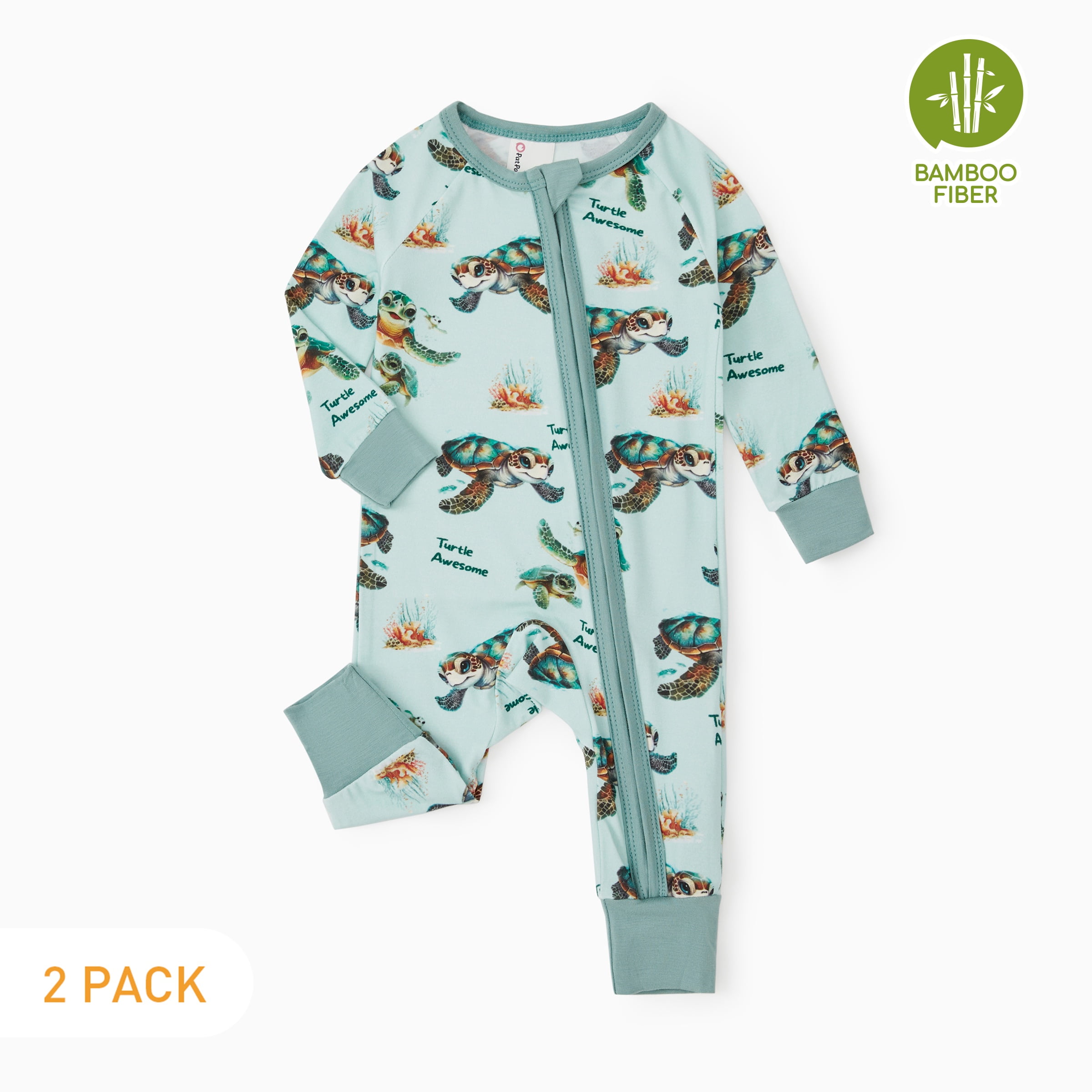 PatPat Baby Boy Clothes Bamboo Viscose Baby Pajamas Zip Snug Fit Dinosaur Newborn Infant Boys Baby Gifts,18-24 Months