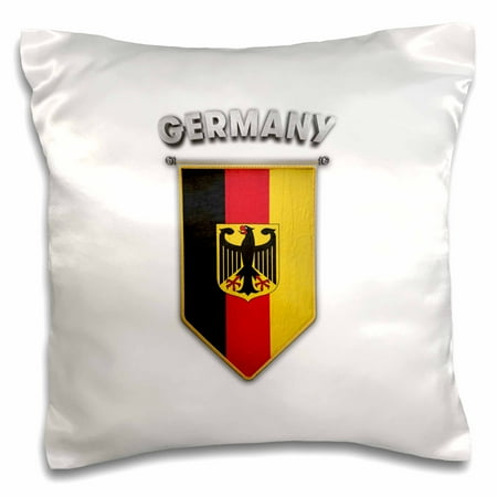 German Eagle Coat Of Arms - 3dRose Pennant with flag of Germany with coat of arms eagle - Pillow Case, 16 by 16-inch