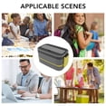 thumbnail image 4 of Double Layer Lunch Box, 1400ml Stainless Steel Bento Box Leakproof Lunch Box Divided Food Meal Storage Containers Microwave Safe Food Container Breakfast Box For Office Picnic, 4 of 8