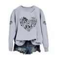 thumbnail image 5 of SOMOWI Chandail pour Femmes de la Saint-Valentin à Imprimé, Manches Longues, Col Rond, Chandail Décontracté, Vêtement, Gris Pâle, Sortie, Hauts d'Automne, G, 5 of 5