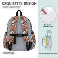 thumbnail image 5 of Football and Basketball Black Pattern Cute School Backpack with Padded Back and Adjustable Shoulder Straps 13.4"x11"x4.7", 5 of 5