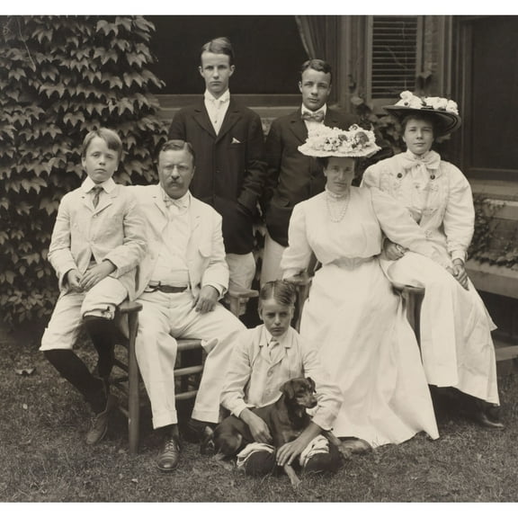 President Theodore Roosevelt With His Family In August 1907. L-R Archibald History (24 x 18)