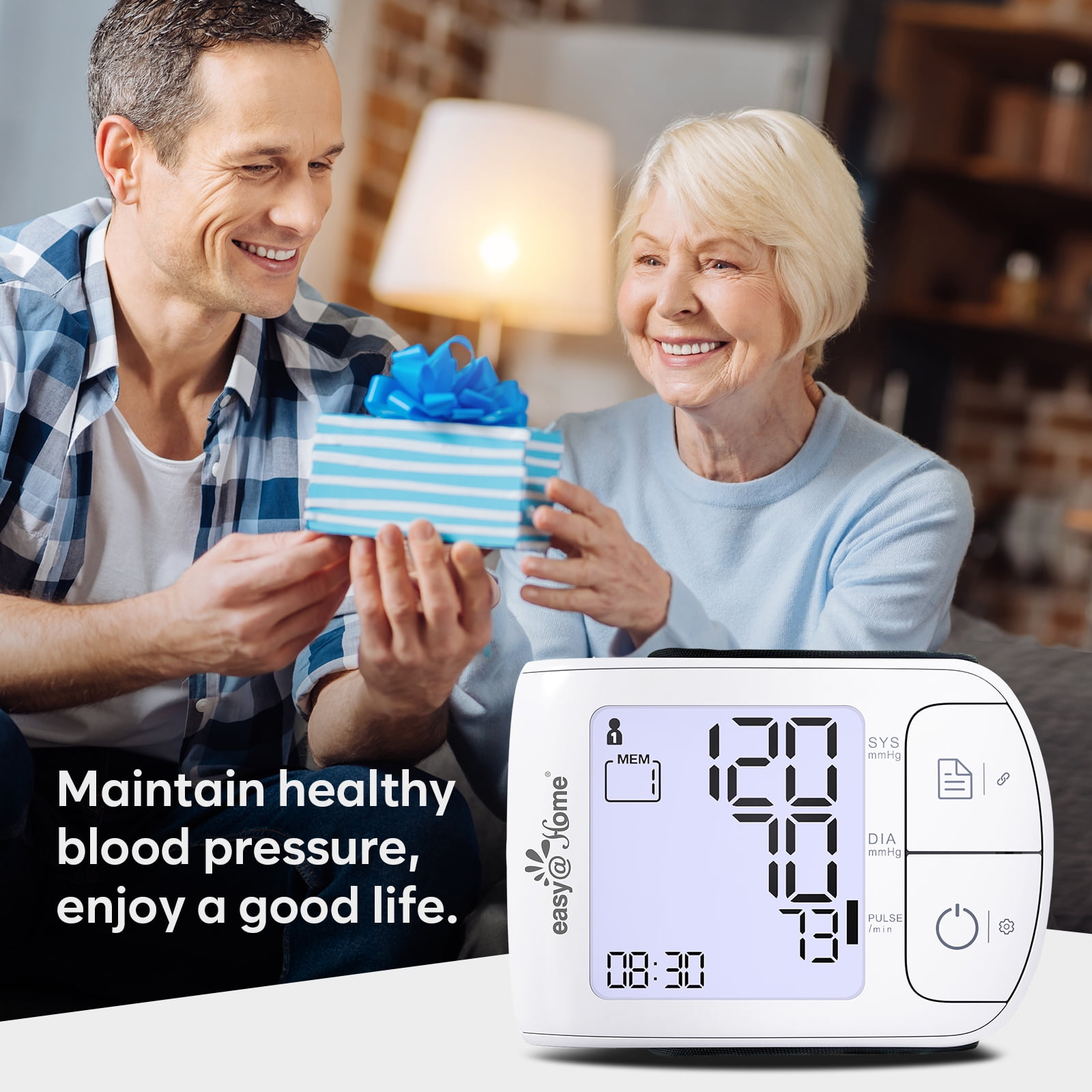 Easy@Home Digital Blood Pressure Monitor Upper Arm with Pulse Rate Indicator, AC