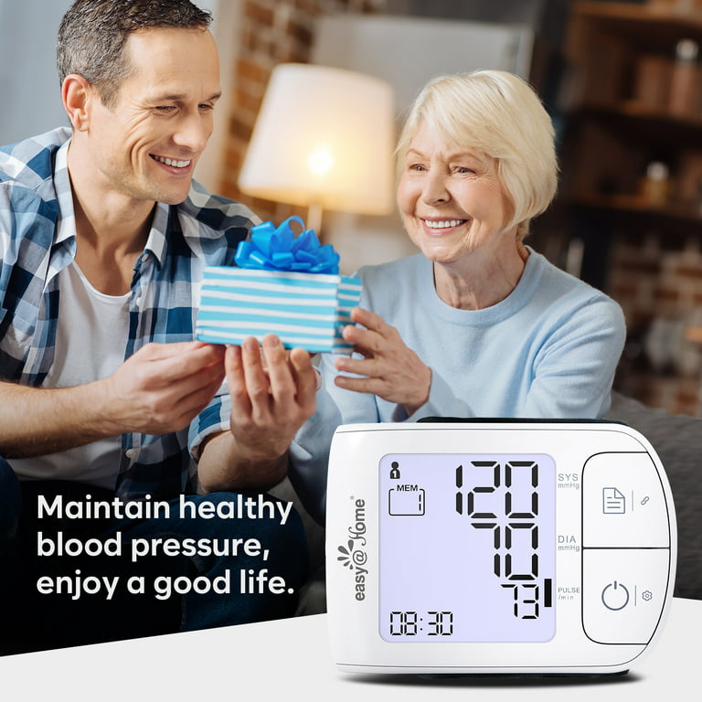 Automatic Wrist Blood Pressure monitor: EasyHome Bluetooth Smart Large Cuff BP Machine | Digital Sphygmomanometer| Heart Positioning Indicator | iOS