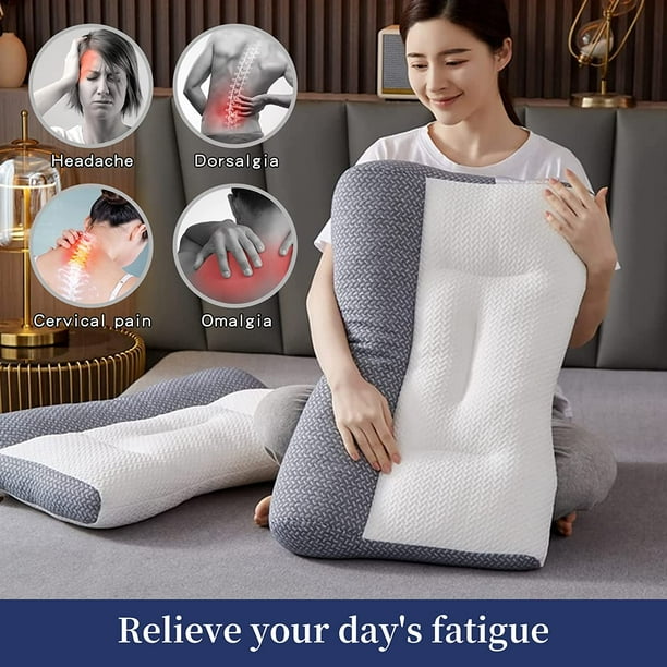 Almohada de apoyo para aliviar el dolor 2 almohadas ortopedicas de contorno para dormir almohada cervical super ergonomica 2023 para personas que