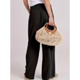 thumbnail image 4 of Solid Color Pleated Waist Loose Baggy Pants, Vacation Style Wide Leg Comfortable Pants, Suitable for Spring and Autumn Wear, Women's Clothing, 4 of 5