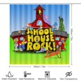 thumbnail image 2 of Schoolhouse Rock-theme 4-Piece Shower Curtain Set with Rugs, Waterproof Bathroom Decor Set Includes Bath Mat, U-Shaped Rug, Toilet Lid Cover and Curtain with Hooks, 2 of 6