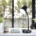 thumbnail image 5 of OttLite Gleam LED Desk Lamp with Wireless Charging, Dimmable, Black with Wood Accent, 3 Color Modes, 5 of 11