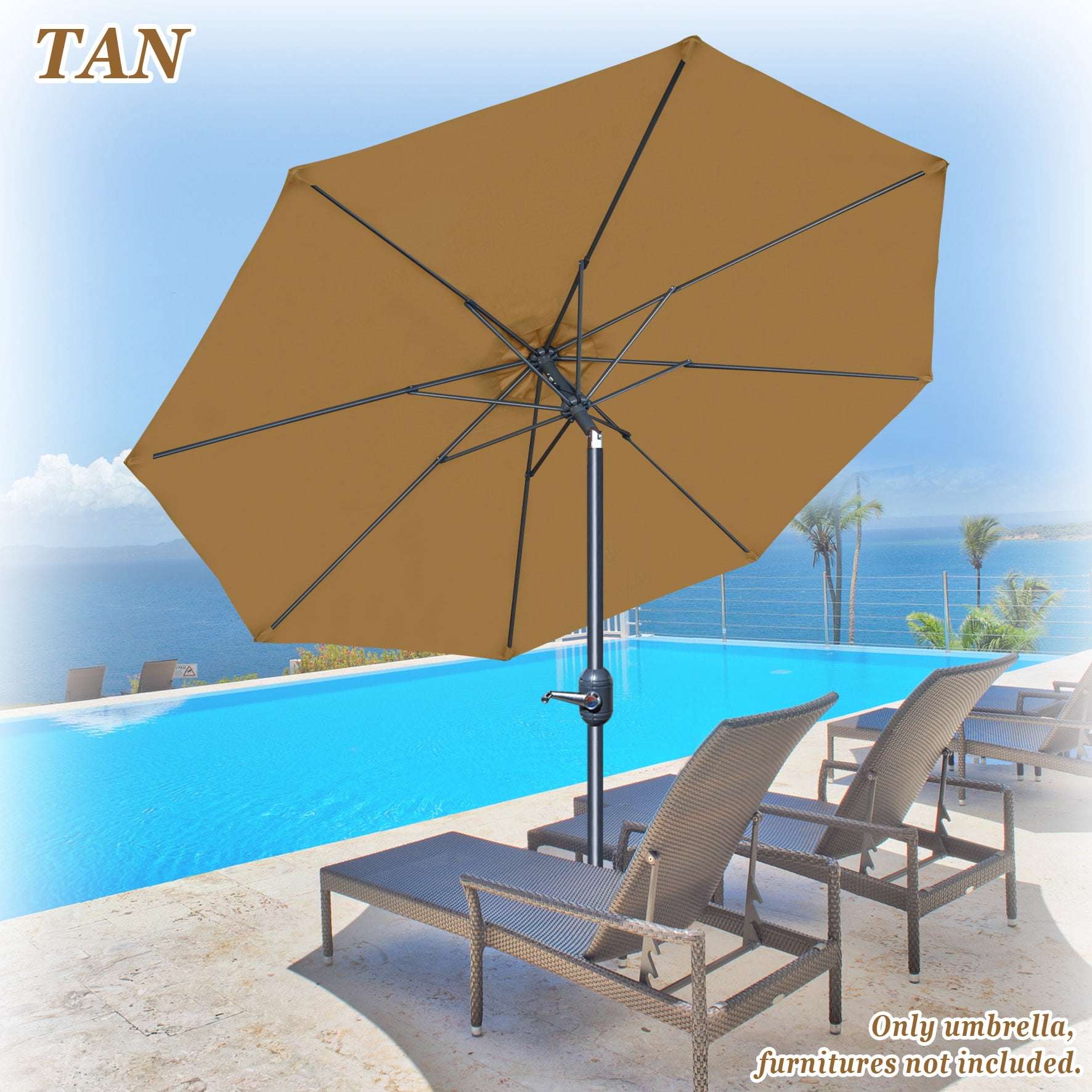 camel patio umbrella Strong 9' Cantilever 40 Led Light Outdoor Garden Aluminium Market (Brown) : Patio, Lawn & Garden The hubs for this model are made from solid Teak STRONG CAMEL Patio Umbrella 9