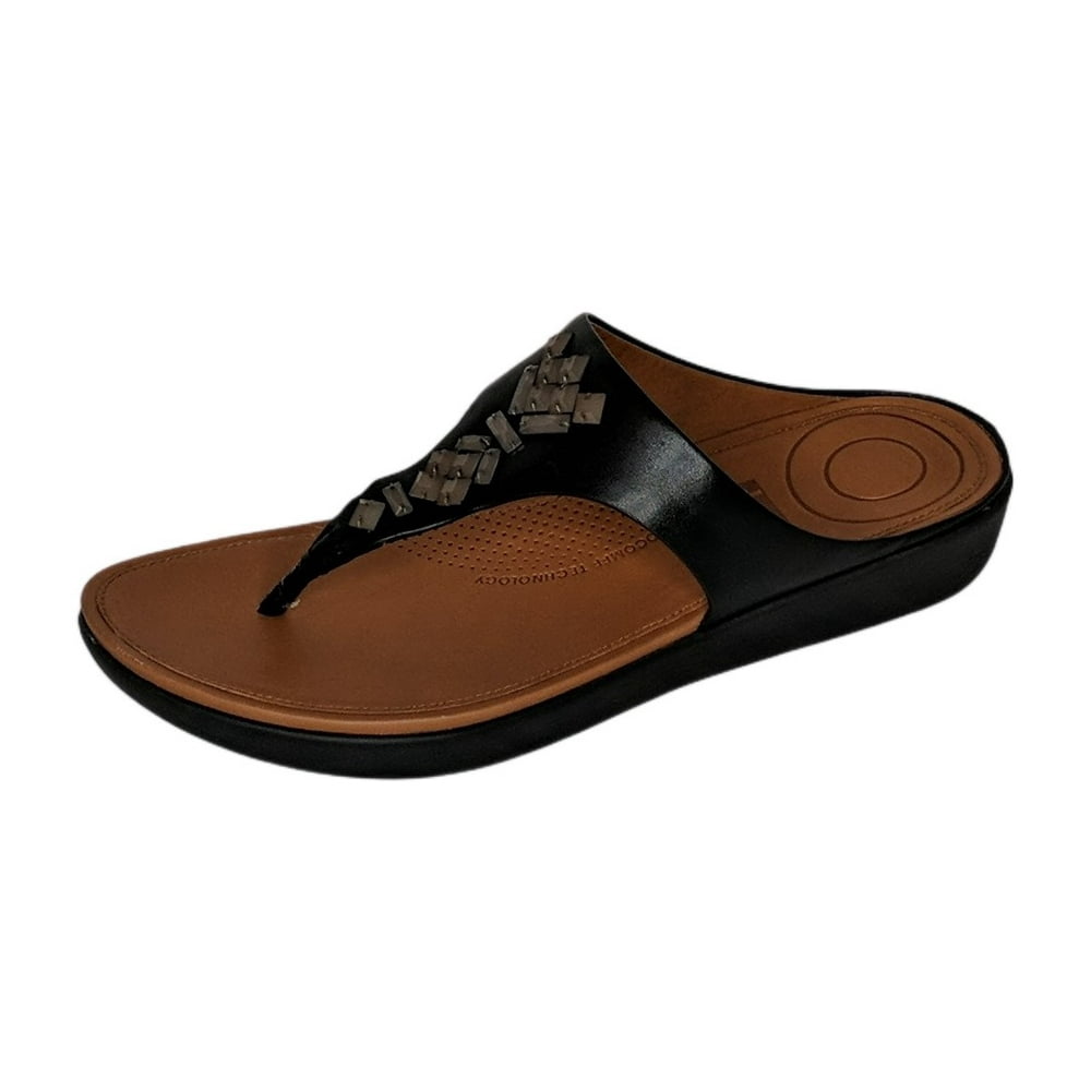 leather toe thong