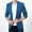 Blue, variant on Men Slim Fit Formal One Button Suit Business Blazer Coat Jacket Tops Black