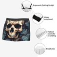 thumbnail image 3 of Kdxio Men's Boxer Briefs with Vintage Leaf Flower Skull Print - Comfortable and Breathable Underwear for Everyday Wear, 3 of 5