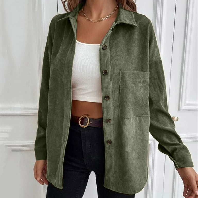 JDEFEG Fashion Outfits Womens Lapel Long Sleeve Coat Jacket Solid