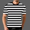 thumbnail image 6 of hlysgo Mens Striped T-Shirts Summer Casual Round Neck Short Sleeve Tees Shirts for Men Comfy Soft Waffle Knit Going Out Pullover Tops Black,Size XXXXL, 6 of 6
