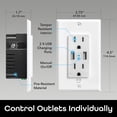 thumbnail image 5 of Geeni High Speed USB Charger Smart Outlet, White, 2 Outlets, 2 USB Ports - No Hub Required - Smart Outlet Works with Alexa, Google Assistant &, Requires 2.4 GHz Wi-Fi, 5 of 9