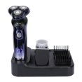 thumbnail image 2 of Afeitadora de barba eléctrica, 3 cuchillas, resistente al agua, recargable por USB, recortador de pelo de nariz, cortadora de pelo, 2 of 8