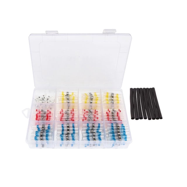 Monstrate 300 Pcs Red Solder Seal Wire Electrical Marine Connection Connector Automotive Terminal Sleeve with Butt Soldering Crimp Electrónica miscelánea 600PCS Tipo 10
