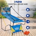 thumbnail image 2 of Electronic Basketball Game, SHINPT 2-Player Dual Shot Basketball Arcade with Electronic LED Scoreboard, 4 Balls & Air Pump, Foldable Indoor Arcade Basketball Game for Kids Adults, Blue, 2 of 6