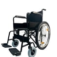 thumbnail image 1 of Silla de Ruedas Todo Terreno Plegable con Llantas de 24” Tipo Bicicleta Montaña Soporta 110 Kg | Acero Ligero, Asiento Lona Resistente | Ruedas Anchas y Aro Impulsor de Aluminio, 1 of 10