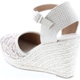 thumbnail image 3 of City Classified Queena Espadrille Platform Wedge D’orsay Pump w Sling Back & Elastic Strap, 3 of 7