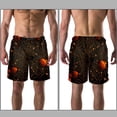 thumbnail image 3 of luoweisi Men's Beach Shorts Quick Dry Swim Trunks with Mesh Lining Halloween Spider Web L, 3 of 5