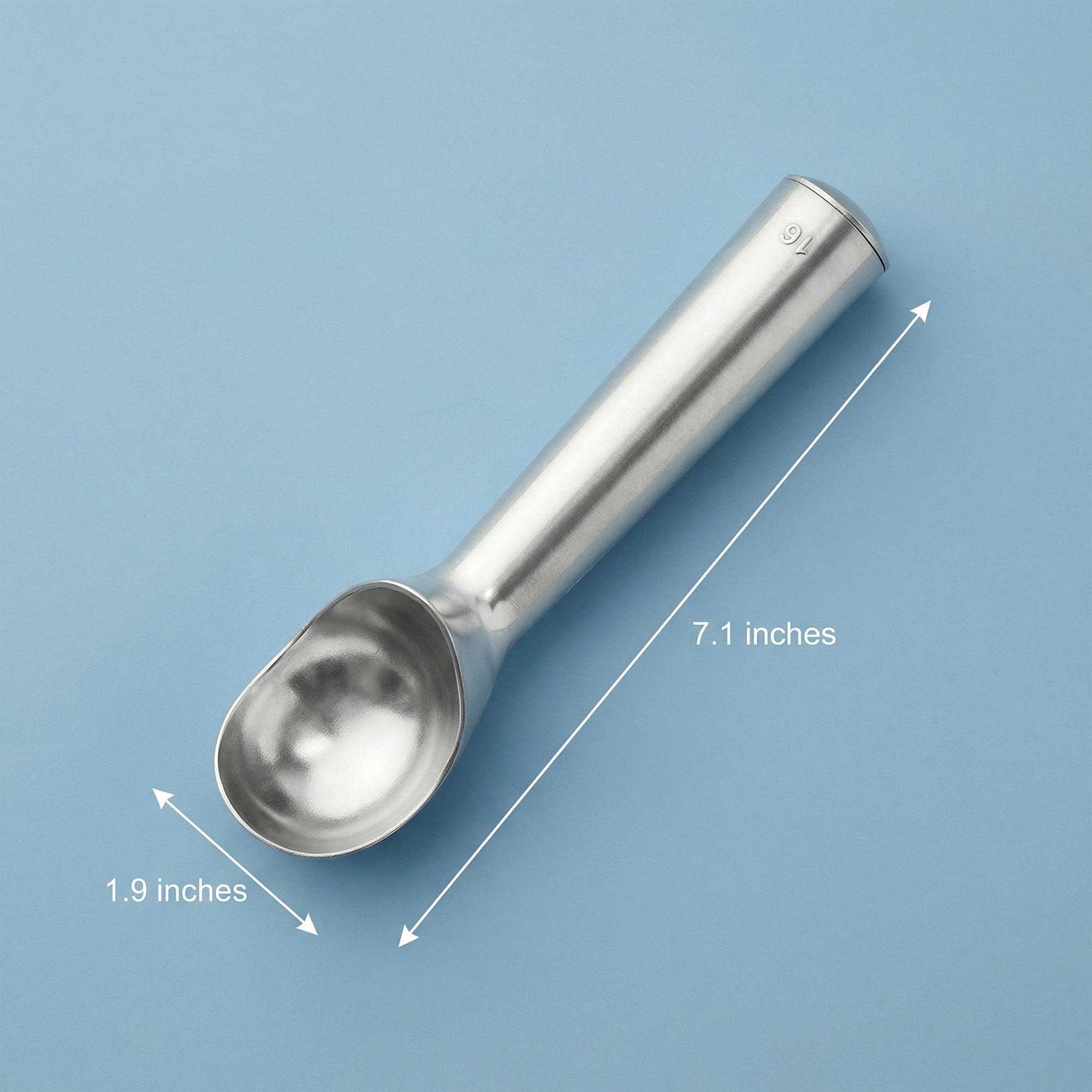 Unique Bargains Stainless Steel Ice Cream Scoop with Easy Release Silver 1.9in