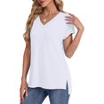 thumbnail image 4 of EASYBRA Womens Summer V Neck T Shirt Short Sleeve Loose Fit Dressy Casual Basic Top 2026 Fashion, 4 of 6