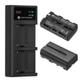 thumbnail image 1 of Batería FirstPower NP-F550, paquete de 2 con cargador USB para Sony, 1 of 7
