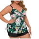 thumbnail image 2 of Trajes de baño Amzcrzy Tankini para mujer, trajes de baño, traje de baño de bikini para mujer, estampado de moda con almohadilla para el pecho sin aros, traje de baño de bikini verde, 2XL, 2 of 8