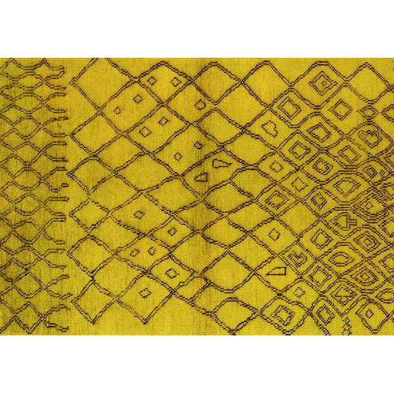 Ahgly Company Indoor Rectangle Oriental Yellow Industrial Area Rugs, 4' x 6'