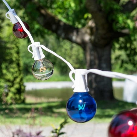 Outdoor String Lights Patriotic Globe 1 5 In G40 50 Ft Outdoor String Lights Patriotic Globe 1 5 In G40 50 Ft White Wire C7 Red