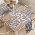 thumbnail image 2 of Ambesonne Ethnic Table Runner & Placemats, Tribal Vintage Theme Motifs, Placemat 4 pcs + Runner 16"x90", Brown and White, 2 of 2