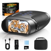 Night Vision Binoculars, Ruaiok Outdoor 4K Digital Binoculars with 10X Digital Zoom,3'' Digital Infrared Night Vision can Save Photo and Video with 32GB Memory Card