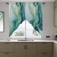 thumbnail image 4 of Abstracts Marble Swag Valances for Windows 2 Pack Teal Green Ombre Stone Glod Crack Texture Swag Kitchen Curtains 36 Inches Long Rod Pocket Short Window Treatment for Kitchen Bathroom 36"x36", 4 of 9