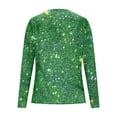 thumbnail image 3 of Womens Sequin Tops 2026 - Long Sleeve Sparkly Shirt, Glitter Party Blouses Dressy Casual Concert Disco Outfits Green M, 3 of 4