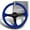 Blue, variant on W-Power 350MM Blue Premium Suede Yellow Stripe 14-Inch Steering Wheel 4" Deep