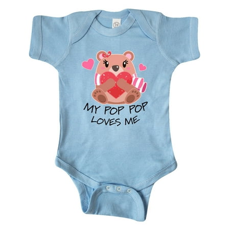 

Inktastic My Pop Pop Loves me- bear and hearts Gift Baby Boy or Baby Girl Bodysuit