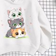 thumbnail image 7 of Wilak Girls Cats Printed Hoodies Sweatshirts Size 2-8, Pullover Long Sleeve Casual Cute Kids Fall Tops White, 7 of 7