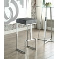 thumbnail image 2 of Gervase Square Bar Stool Grey and Chrome, 2 of 6